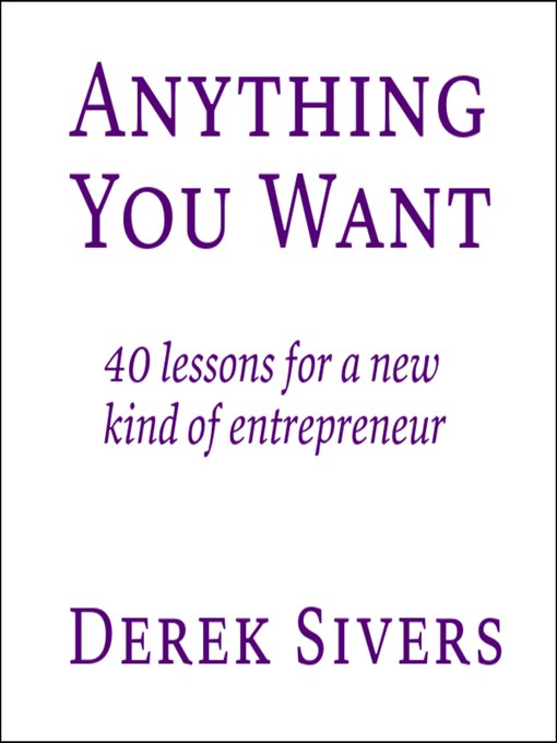 Title details for Anything You Want by Derek Sivers - Wait list